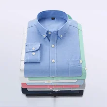 Hombres 2020 primavera y otoño moda marca Japón Estilo Vintage Delgado ajuste oxford camisa hombre Casual azul rojo camisa tela