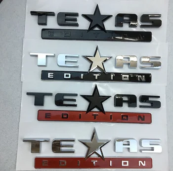 

20X 3D ABS New TEXAS EDITION Rear Boot Trunk Car Auto Sticker Silver TEXAS EDITION Badge Car Side Wing Auto Car Emblem