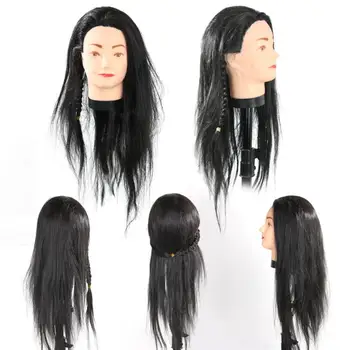 

Professional Hairdressing Training Mannequin Practice Head 65cm Black Hair