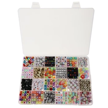 

1650pcs Colorful Acrylic Number Letters A-Z Beads for Bracelets Necklaces DIY