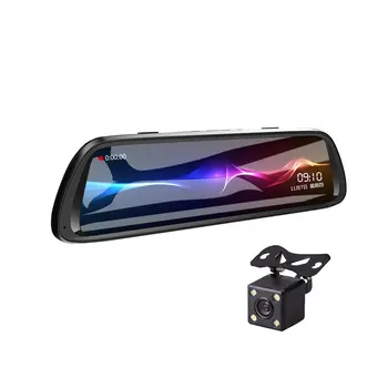 

Streaming driving recorder ABS 10-inch rearview mirror 1080P dual lens reversing image starlight night vision 1 set