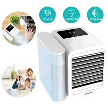 

3-in-1 Mini Cooling Fan USB Rechargeable Air Conditioner Fan Humidifying Cooling Air Purification Air Cooler for Home Office
