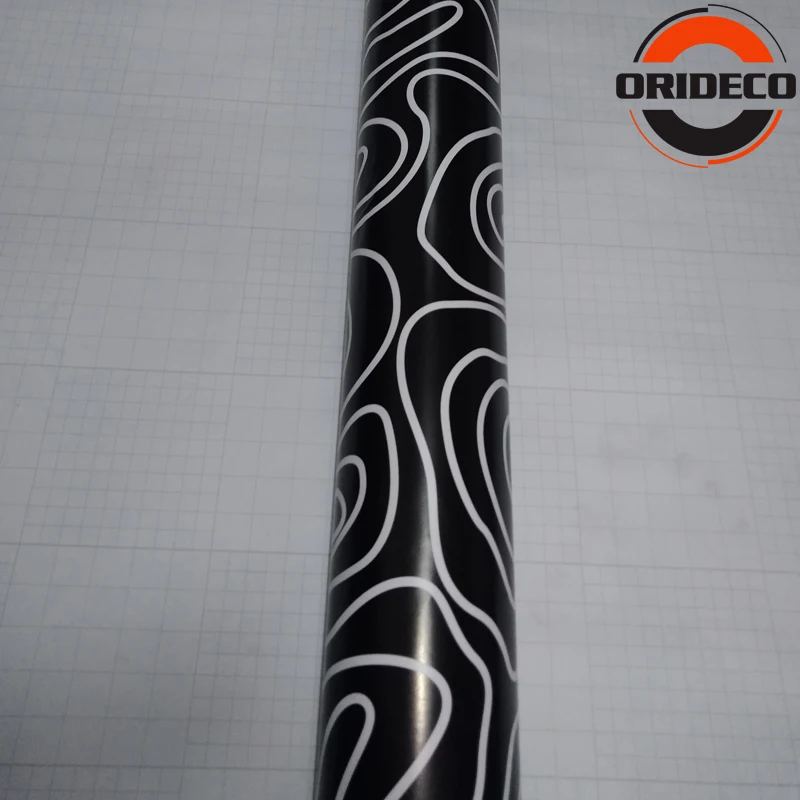 Annual ring black white camo vinyl car sticker 1