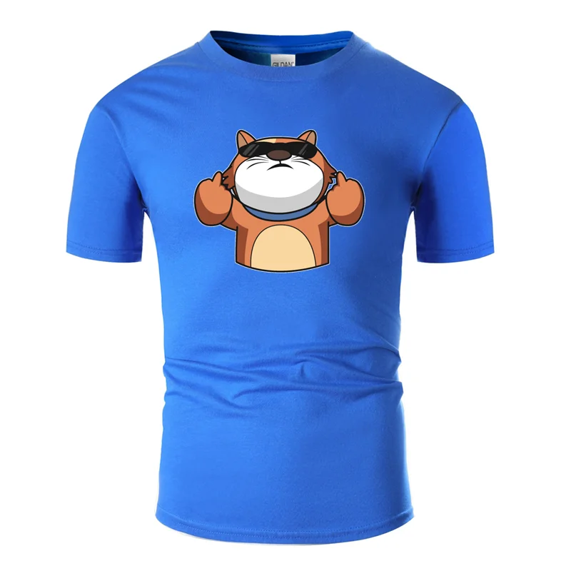 Men-Blue Новая модная стройка крутая кошка со средним пальцем износостойкие солнцезащитные очки Футболка мужская Новинка летняя мужская брендовая футболка - Цвет: Men-Blue