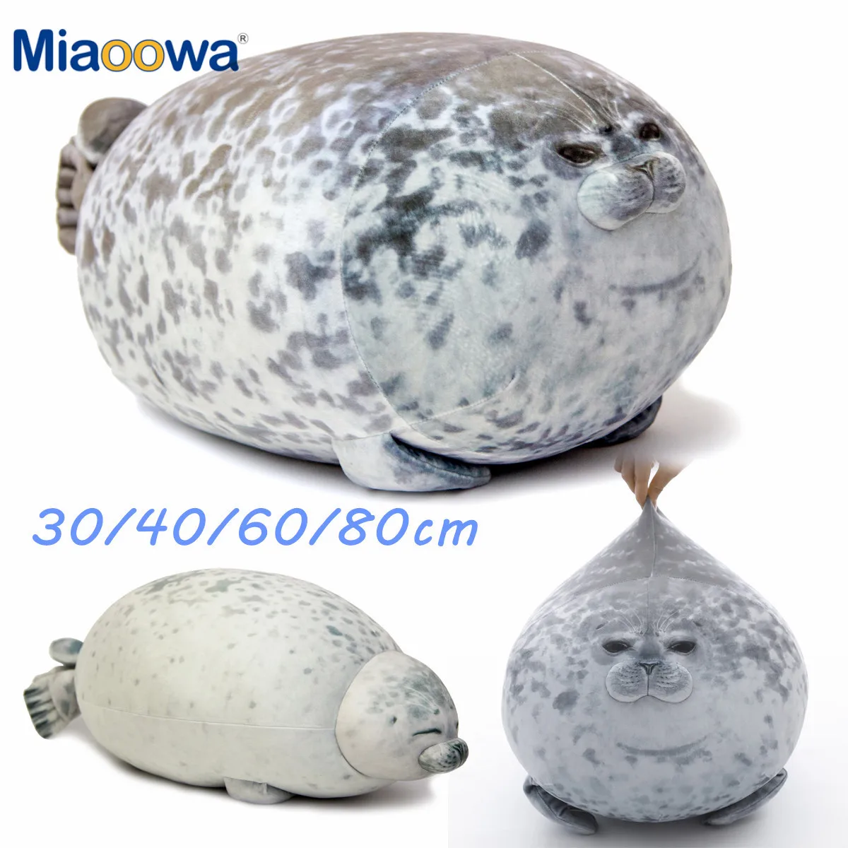 30-80cm Cute Real Life Sea Lion Plush Toys 3D Novelty Throw Pillows Soft Seal Plush Stuffed Housewarming Party Hold Pillows