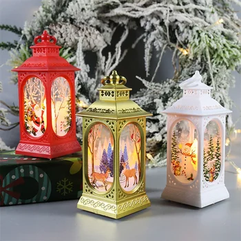 

Christmas Lanterns LED Night Light with Elk Santa Claus Snowman Shape for Christmas Atmosphere Lighting Decoration