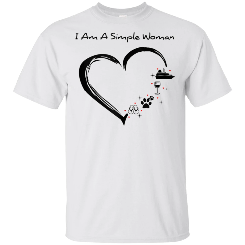 Мужская футболка с надписью I Am A Simple Woman Cruise Wine Dog Вьетнамки Размеры M-3Xl |