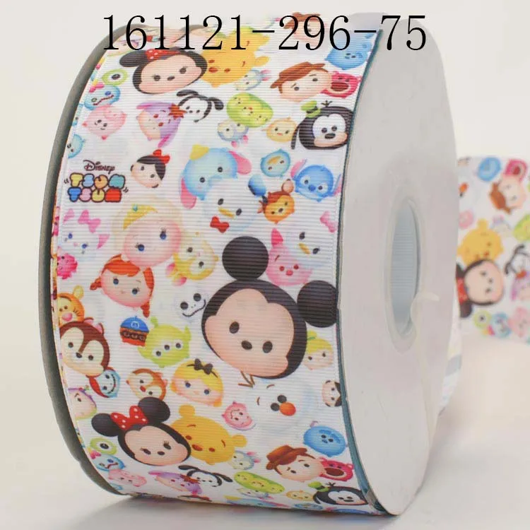 Новые продажи 3' 75 мм 50 ярдов мультфильм ЦУМ-ЦУМ лента напечатанная grosgrain лента