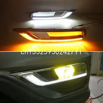 

LED DRL Turn Indicator Signal Daytime Running Fog lights Fit For Honda CR-V 2015-16