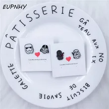 EUPNHY/1 пара сережек с рисунком из мультфильма «Звездные войны» для женщин и девочек, темно-воин и штурмовик, серьги-гвоздики, рождественские подарки, ювелирные изделия