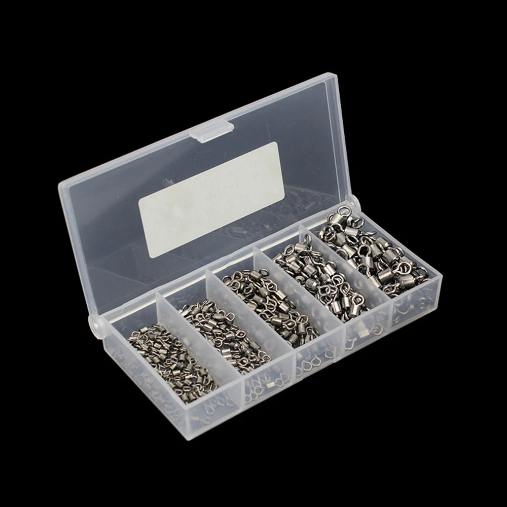 ABUO-251Pcs Рыбалка Вращающийся шарнир из высокопрочного Нержавеющая сталь Роллинг баррель поворотные рыболовные Tackle-30Lb до 97 фунтов лёгкий нейлоновый трос