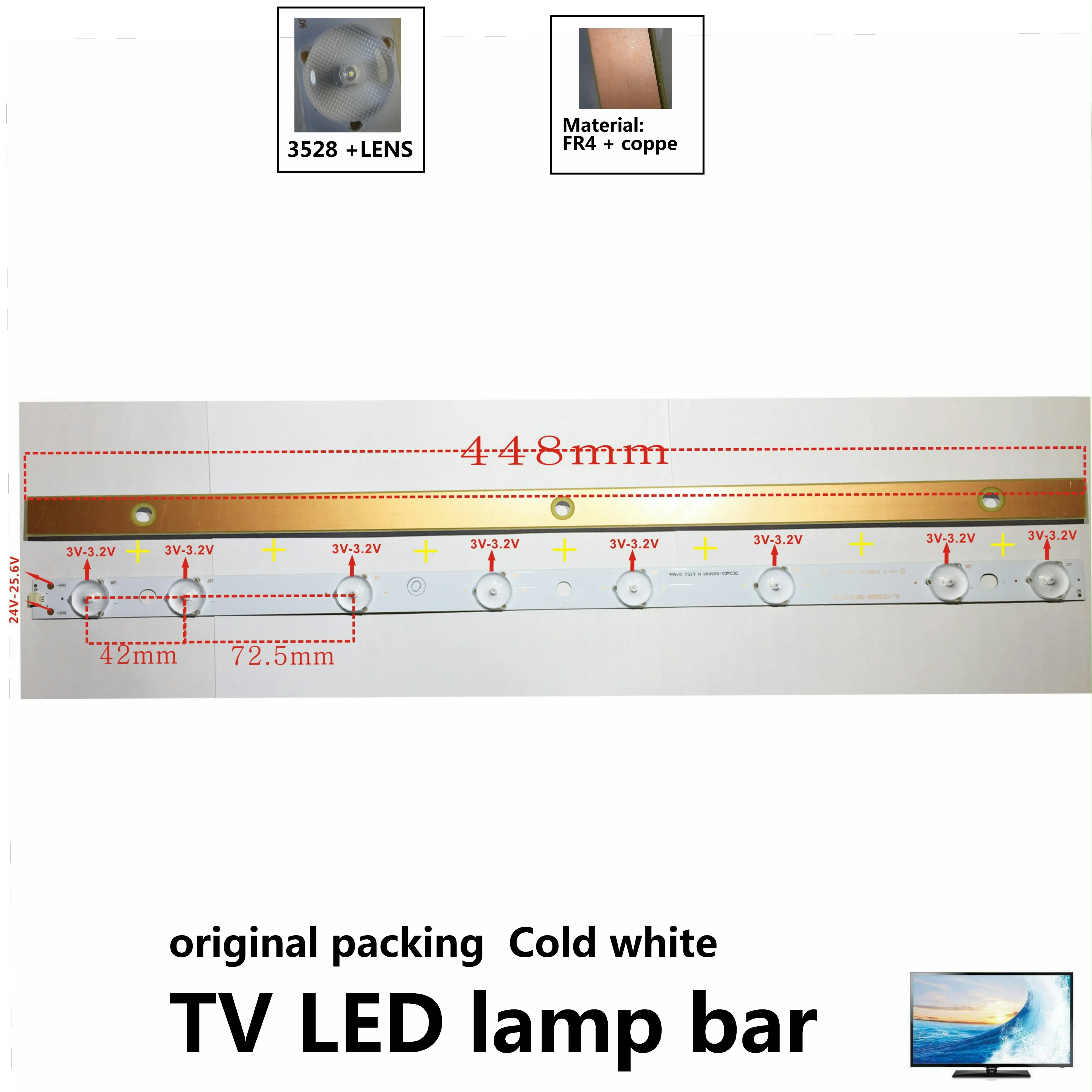 48pcs 448mm LED Replace backlight strip 40inch TV KDL-40RM10B KDL-40R480B SAM SUNG 2013SONY40A 2013SONY40B 3228
