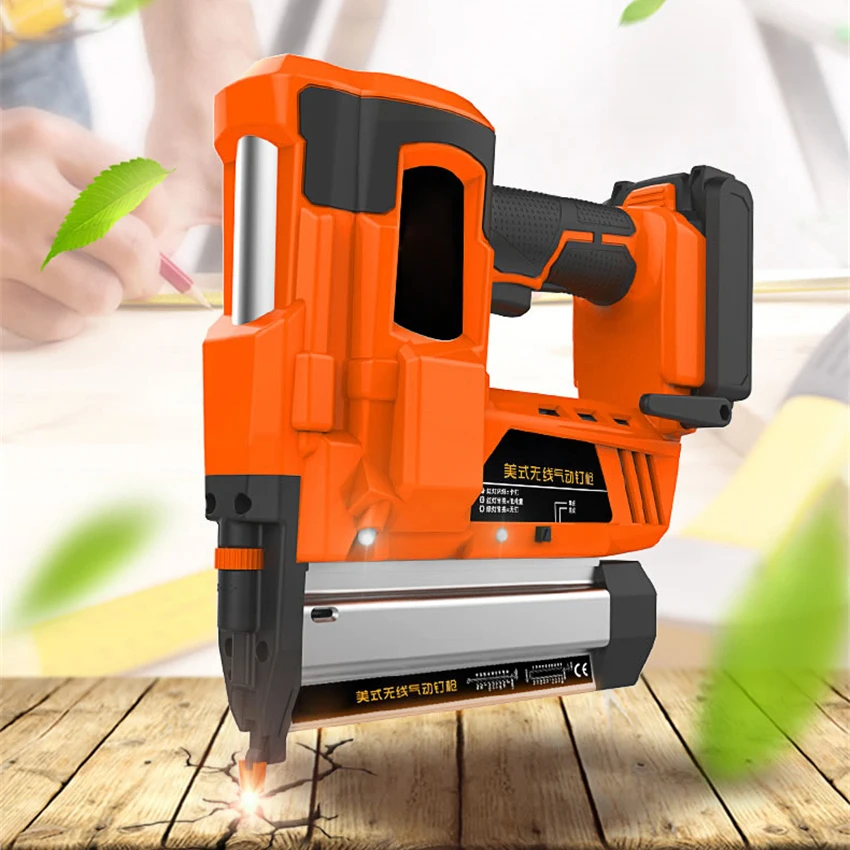 

FUJ50 Electric Nail Gun Lithium Battery Nail Gun Woodworking Tools Rechargeable Nail Gun Electric Cordless Nailer 1300mah 18V
