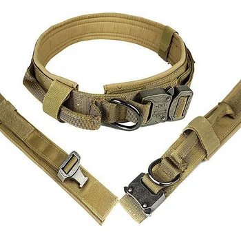 

Dog Collar Nylon Adjustable Military Tactical Dog Collars Control Handle Training Pet Cat Dog Collar Pet Products