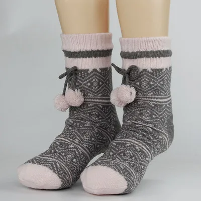 Толстые двойные Флисовые Тапочки рождественские носки теплые носки для зимы женские 27 цветов новое поступление - Цвет: 21