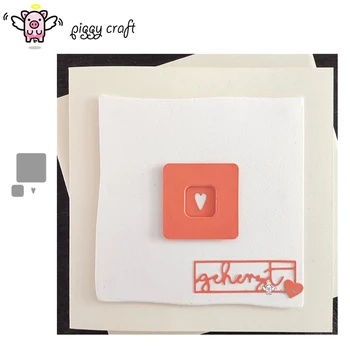 

Piggy Craft metal cutting dies cut die mold Heart square frame Scrapbook paper craft knife mould blade punch stencils dies