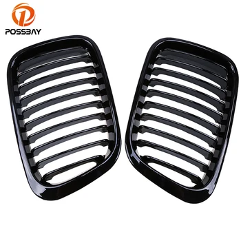 

POSSBAY Car Front Center Wide Kidney Grilles Grill for BMW 3-Series E46 Compact 318i/318td/318ti 2001-2005 Gloss Black Grills