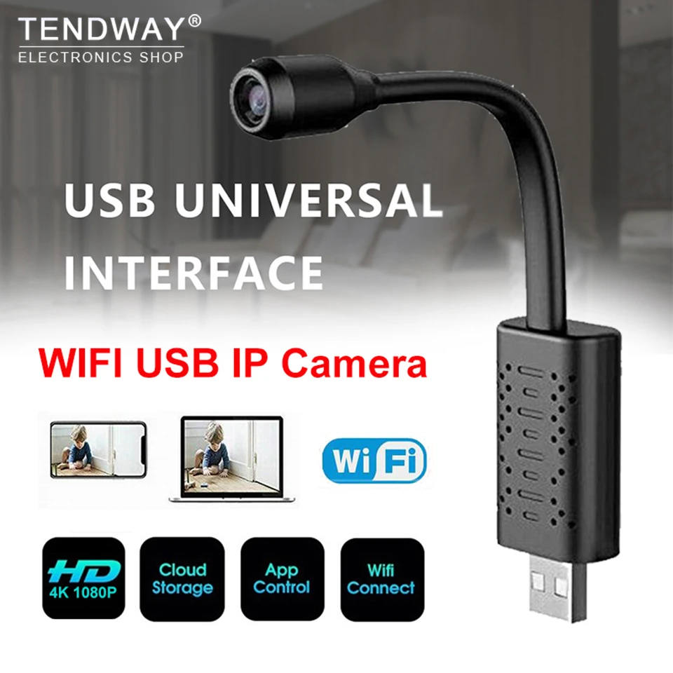  Tendway Mini Camcorders Wifi Camera HD 1080P USB Camera CCTV Vision Motion Detection SD Card Slot A - 4.0002E+12