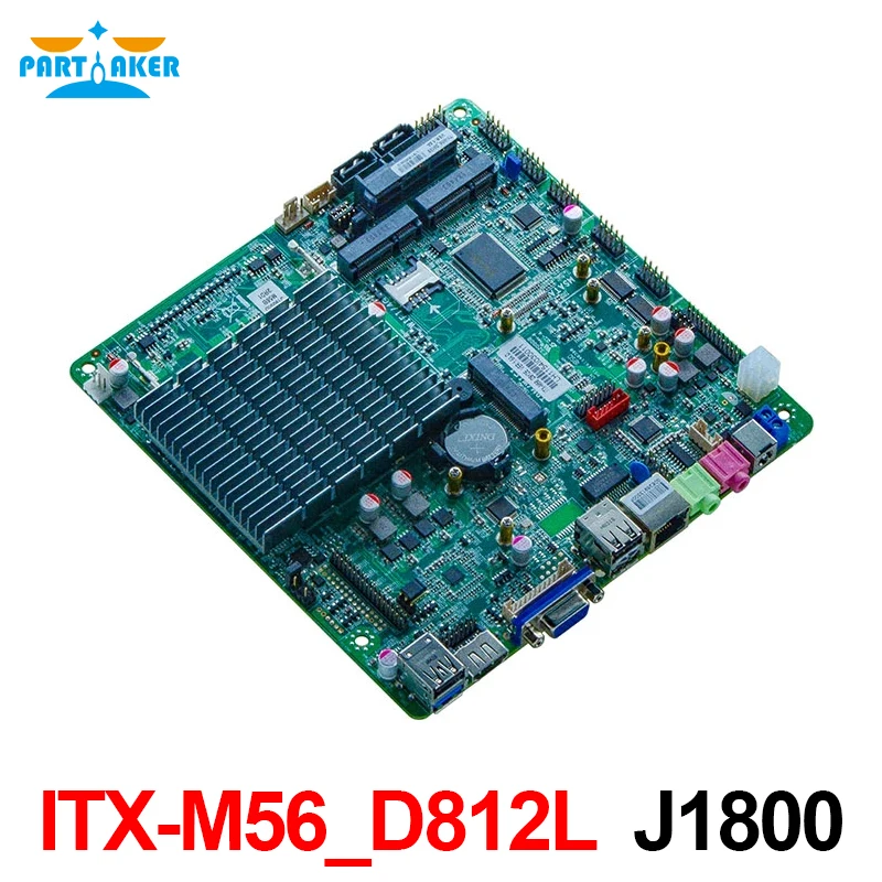 Partaker ITX-M56_D812L Intel Fanless Celeron J1800 2*COM LVDS Cheap Industrial Motherboard all in one motherboard with LVDS DC