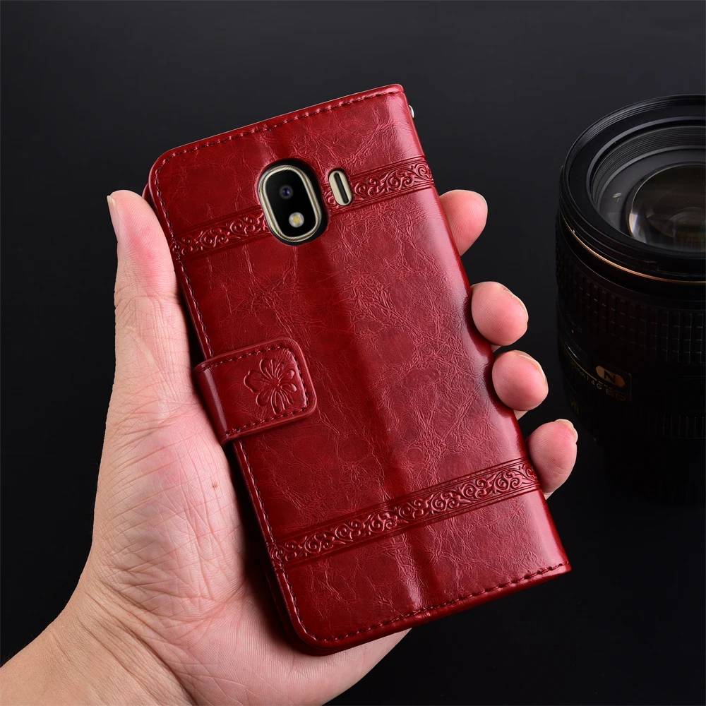On Case for Samsung Galaxy J4 2018 J400 J400F SM-J400F Case Flip Leather Wallet Case for Samsung J4 2018 Cover Soft Coque samsung cases cute