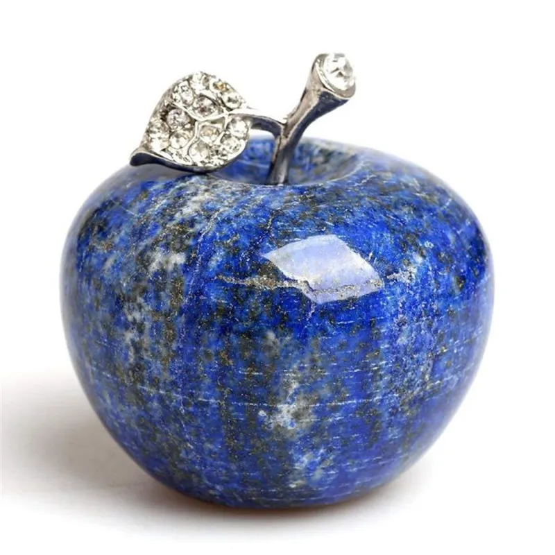 

1pc Natural Lapis Lazuli Crystal Quartz Carved Apple Crystal Carvings