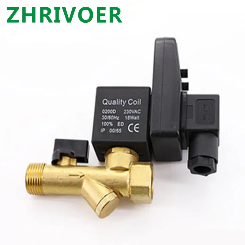 1 pcs automatic Pneumatic for Water Oil Air Time control AC220V DC24V opt-A opt-B Timing Drain valve Electric Solenoid Valve 1/2
