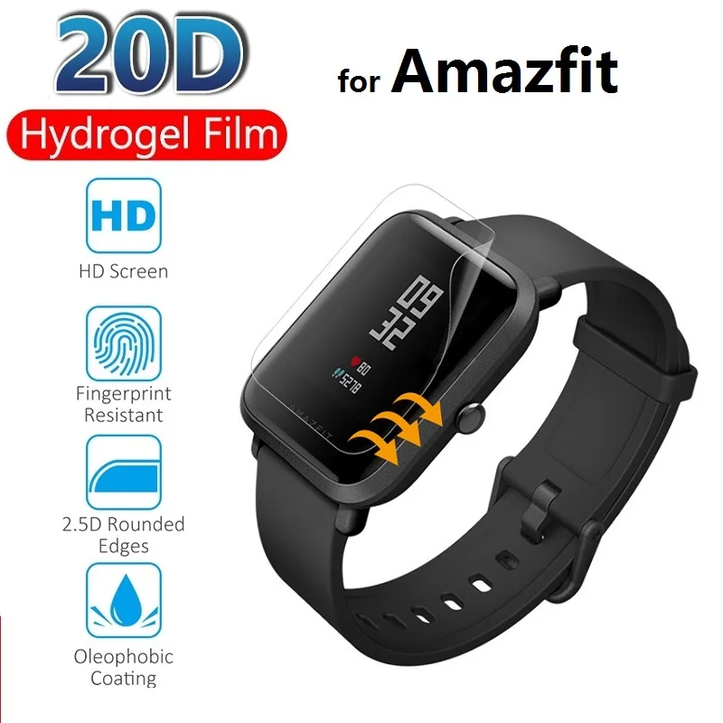 2 piezas Película protectora de hidrogel para Amazfit Bip U S (no cristal) en Amazfit Bip GTS 2 Mini 2e lámina protectora de pantalla