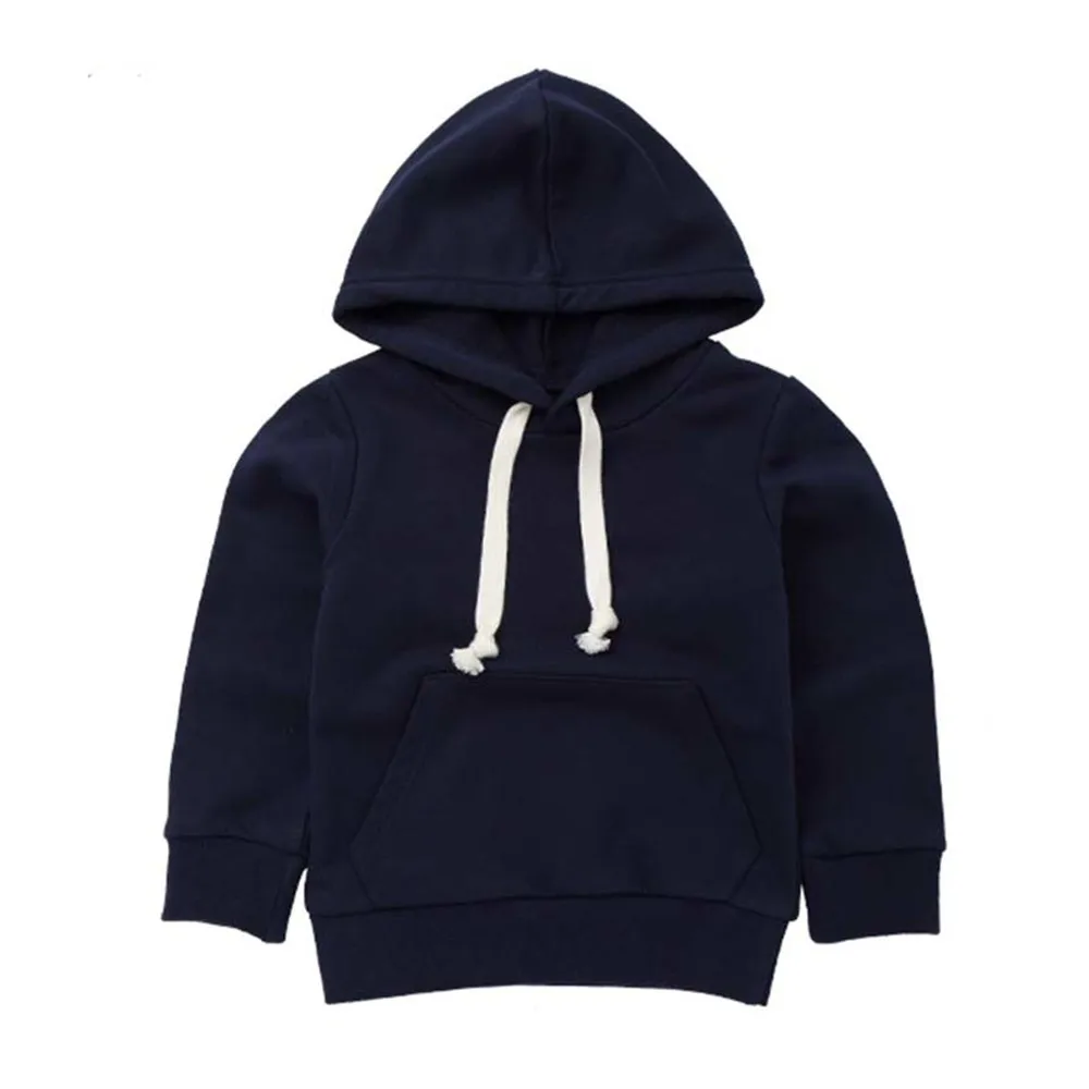 Winter Hoodies Sweatshirts Kids Winter Autumn Coat Long Sleeve Solid Pocket Pullover Hooded Outfits Tops Clothes Y94