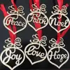 6Pcs Christmas Wooden Letter Hollow Xmas Tree Hanging Ornaments Craft Pendant Peace Joy Faith Noel Love Hope for Christmas Decor - Image 2