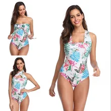 Сексуальный цельный купальник, женский купальник с листьями, завязанный боди, бандаж, летний пляжный купальник, купальник, монокини, бикини, тренды