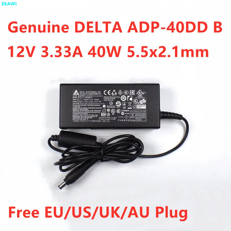 Подлинная 12V 3.33A 40 Вт Delta ADP-40DD B AC Мощность адаптер Зарядное устройство для DELL