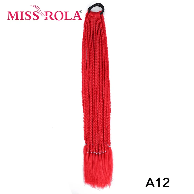 Synthetic Chignon Hair 60cm Hair Color Gradient Dirty Braided Ponytail Women Elastic Hair Rubber Band Hair Accessories Headband A12