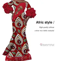 Дашики платья традиционные африканские без рукавов воланами платье для женщин индивидуальная рубашка костюм модель WY5367