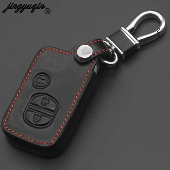 

jingyuqin Leather Car Key Case Cover For Toyota Land Cruiser Prado 150 Camry Prius Crown For Subaru 2013 2014 Foreste Outback