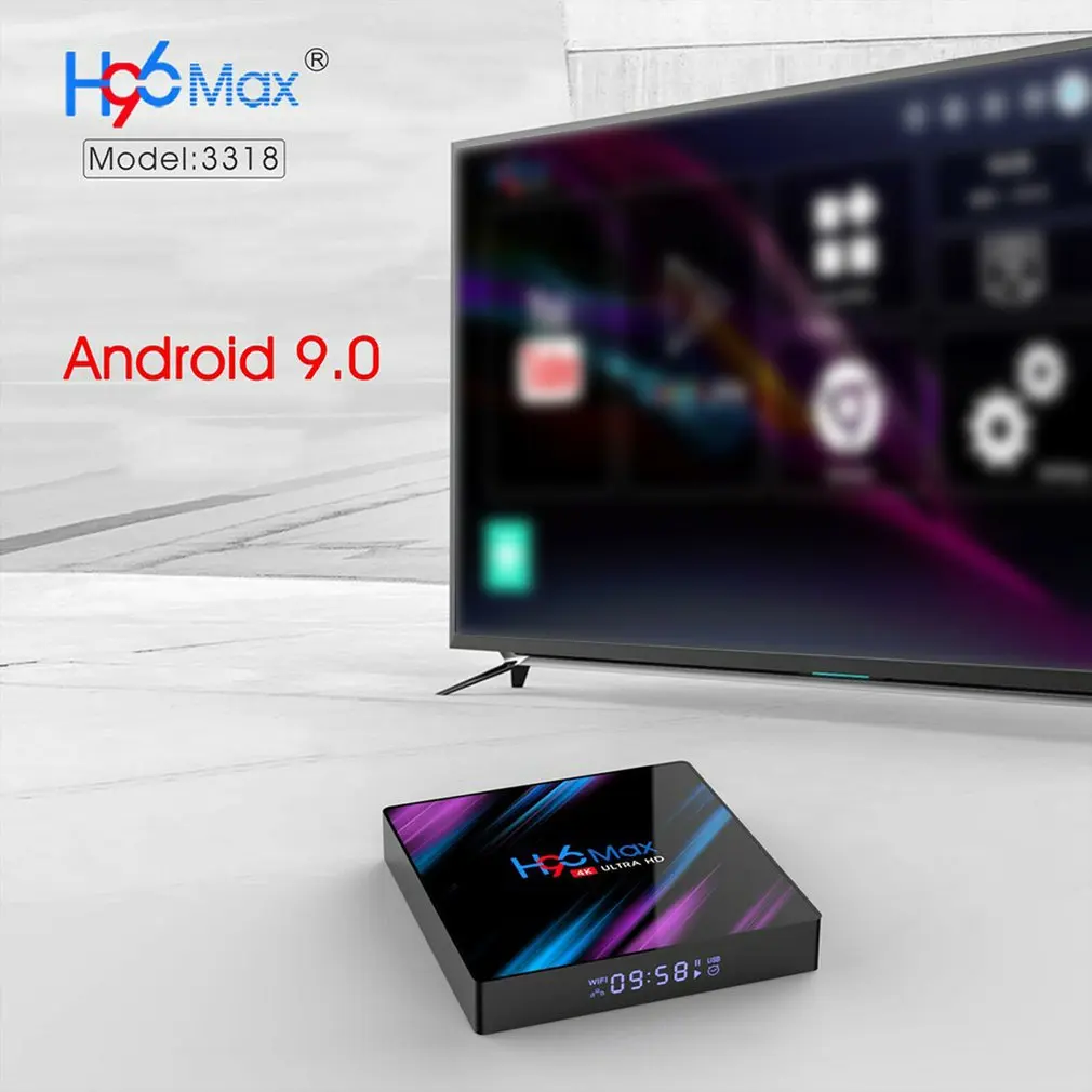 H96 Max Rk3318 Android 9,0 компьютерной приставки к телевизору Smart Tv Box компьютерной приставки к телевизору поддерживает мульти-Язык сети компьютерной приставки к телевизору