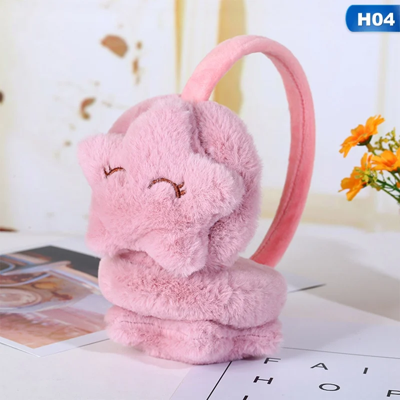 4 Новые зимние теплые и прекрасные пятиконечные звезды плюшевые дети с телескопическими ушками покрытие ушной муфты подарок - Цвет: 4