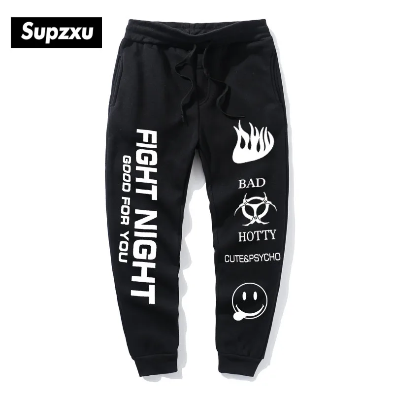 

SUPZXU Fashion high-waist printed ankle-length pants white streetwear trousers joggers men women hip hop autumn winter pants