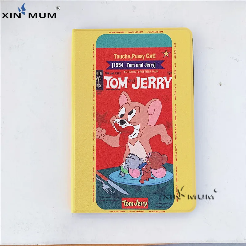 

Cartoon Tom Jerry Case for Apple iPad Air 2 1 5 6 Mini 1 2 3 4 5 for iPad 9.7 2017 2018 10.2 Air3 10.5 Tablet Smart Silk Cover