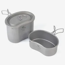 

Titanium Camping Mess Kits Hiking Cookware Army Mess Kit Military Cook Mess Kits Outdoor Hiking Tourist Kichen Cooking Mess Kit