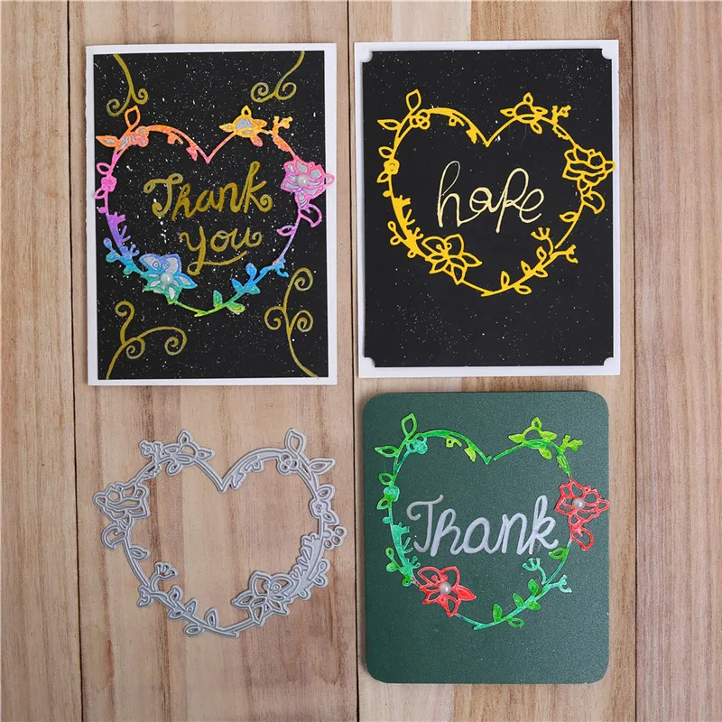 YaMinSanNiO Wreath Cutting Dies Rose Flower Metal for Scrapbooking Craft Die Cuts Card Make Stencils Template Dropshipping | Дом и сад