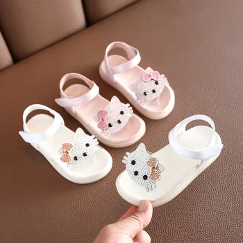 

Summer Baby Girls Sandals Rhinestones Cartoon Princess Soft Bottom Beach Shoes 1-3 Years Old Children's Shoes