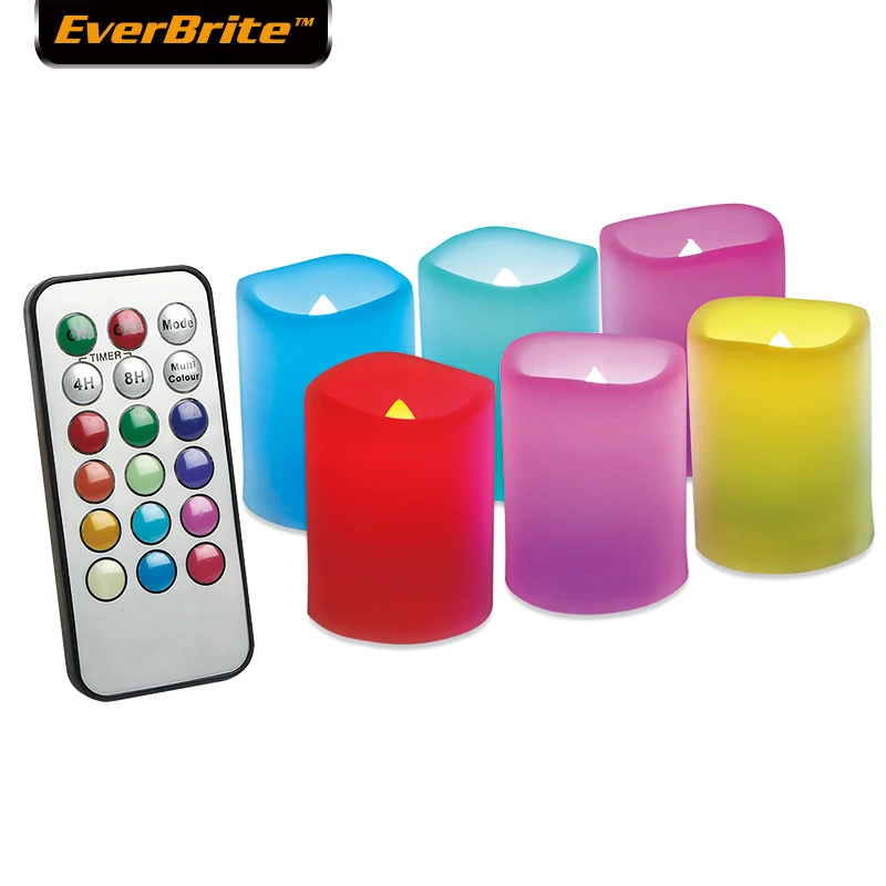 EverBrite 6 шт. светодиодный светильник для свечей беспламенные Свечи с батареей и пультом дистанционного управления для декорации дома вечерние, свадебные, рождественские - Цвет: 6PC