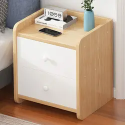 Mini mesita de noche roja de estilo nórdico minimalista, moderna, para dormitorio