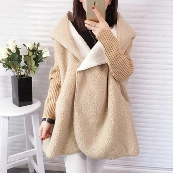 

2019 New Design Fashion Women Autumn Sweater Long Sleeve Hooded Lambswool Female Cardigan