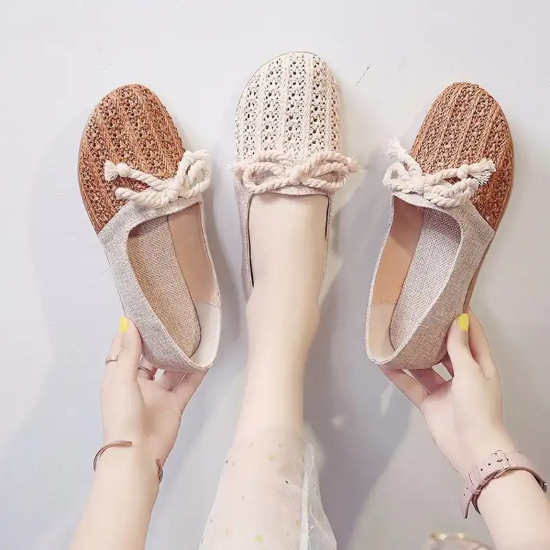 woven flats womens