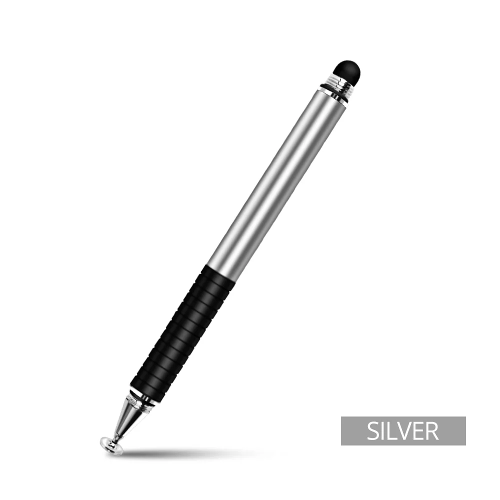 Silver Touch Pen Универсальный 2 в 1 стилус для рисования планшетные ручки емкостный экран Caneta стилус для мобильного телефона Android Смарт ручка аксессуары - Цвета: Silver Touch Pen