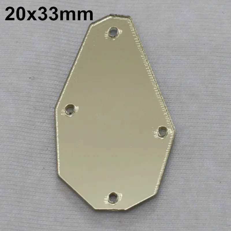 A19-20x33 Jonquil acryl ic зеркало пришить Стразы DIY Flatback зеркало акрил пришивные стразы с отверстиями для шитья - Цвет: A19-20x33