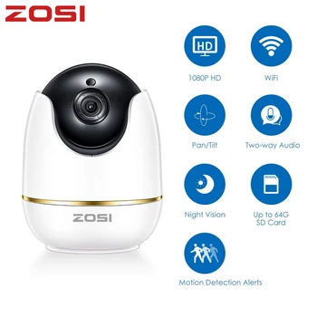 

ZOSI 1080P HD Wifi Wireless Home Security IP Camera 2.0MP IR Network CCTV Surveillance Camera with Two-way Audio Baby Monitor