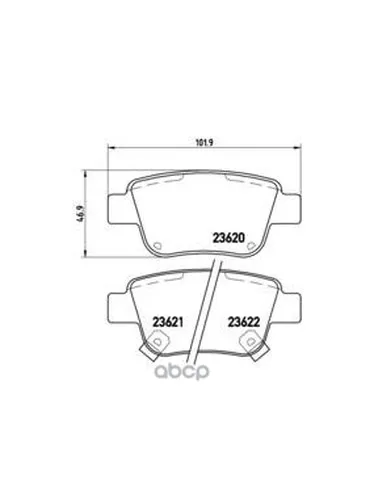 Комплект Тормозных Колодок Задних Brembo P83047 Brembo арт. P83047