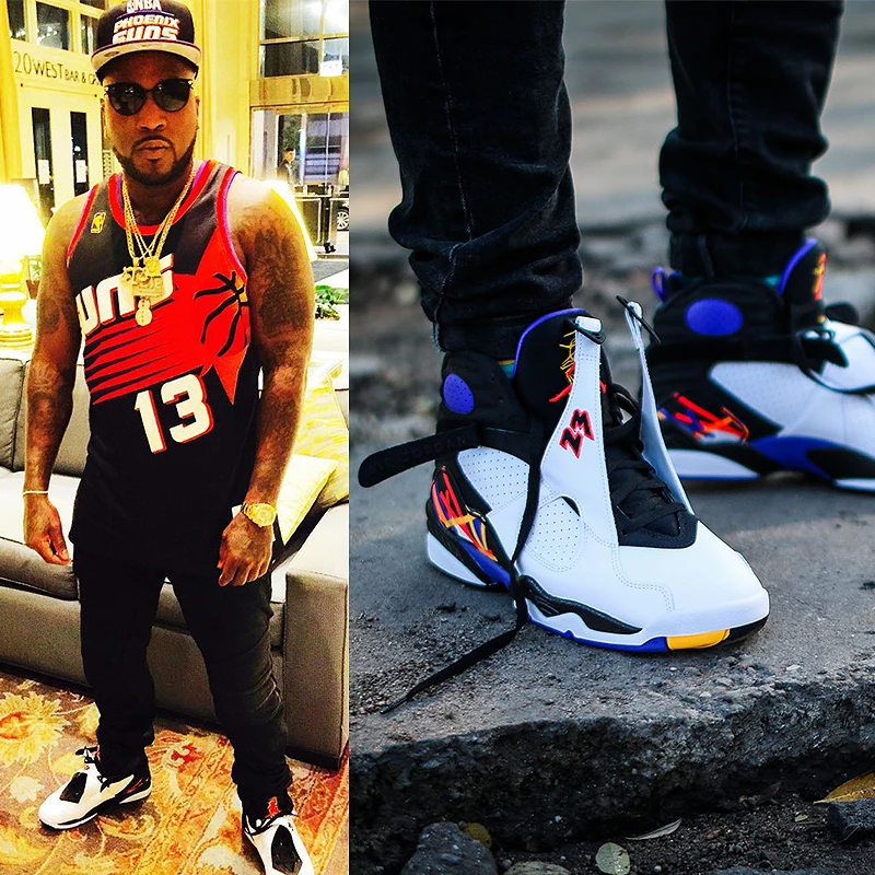 Air Jordan 8 три торфа AJ8 Joe 8 последовательные мужские баскетбольные кроссовки, оригинальные удобные спортивные кроссовки 305381 142